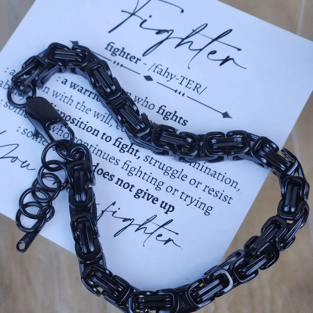 🩵⏭️NIB Black Surgical Stainless Steel Cuban Chain Link 8
